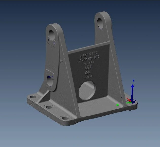 Modelo CAD digitalizado da peça utilizada em sistema de freio ferroviário
