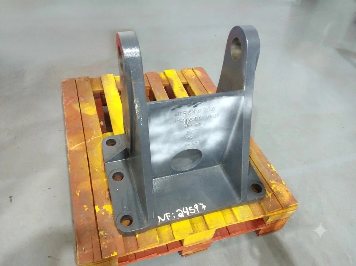 Peça real de aproximadamente 80 kg utilizada em sistema de freio ferroviário